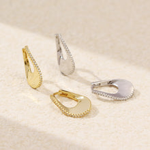 925 Sterling Silver Women Elegant CZ U Shape Hoop Earrings