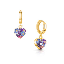 Purple Flower Huggie Earrings