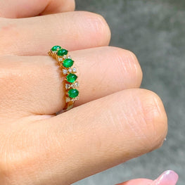 18K Yellow Gold With Emerald Ring