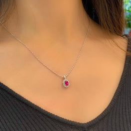 18K Gold Ruby Pendant (Chain not included)