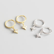 925 Sterling Silver Holiday CZ Geometry Rhombus Buckle Earrings