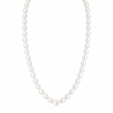 Brass Made Elegant Oval  8x10 shell pearl suspended Pearl Necklace