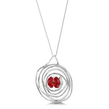 Sterling Silver Large Poppy Spiral Pendant Necklace