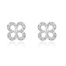 Exquisite Solid 925 Sterling Silver Pave Earrings
