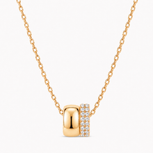 Gold-Tone Pavé Double Ring Pendant Necklace