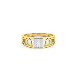 18K Solid Golod Iced Out Diamond Ring