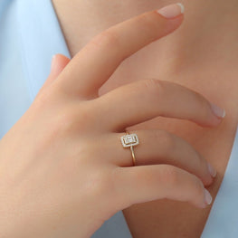 14k Solid Gold Genuine Diamonds Ring