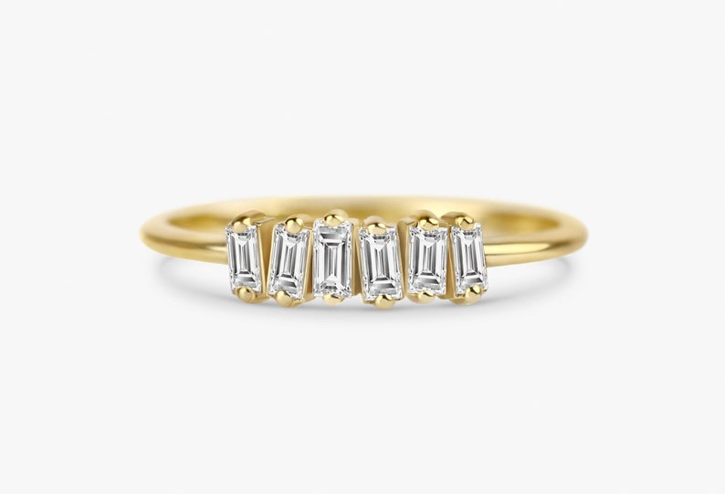 14k Gold Baguette Diamond Ring