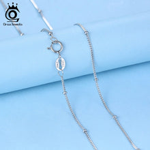 Sterling Silver 925 Italian Side Chain Necklace with 2.0mm Ball Bead Sterling Silver Necklaces Chains Jewelry