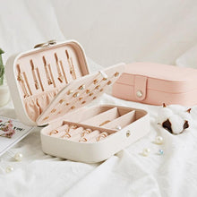 Velvet Jewelry Display Korean Style Earrings Plate Jewelry Box Portable Leather Earrings Ring Multi-function Jewelry Storage Box