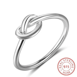 Genuine 925 Sterling Silver Knot Rings for Women Girls Female Finger Jewelry Birthday Gift for Best Friend (JewelOra RI102297)