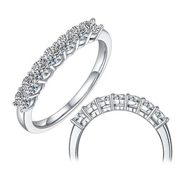 14K White Gold Moissanite Jewelry 0.7Ct VVS1 Classic Style Moissanite Diamond Eternity Band Ring For Women