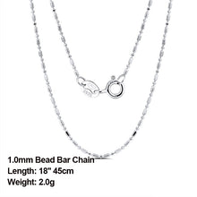 925 Sterling Silver Side Italian Chain Necklace with 2.0mm Ball Bead Sterling Silver Necklaces Chains.