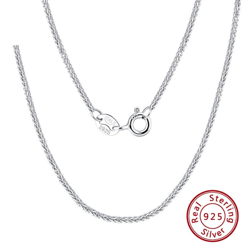 Rinntin 925 Sterling Silver Italian Handmade 1.2mm Chopin Chain Necklace for Women Fashion Simple Basic Neck Chain Jewelry SC53