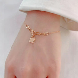 18K Gold Smile Custom Bracelet Fashion Double Solid Yellow Gold Jewelry Women Layer Wedding Diamond Medal Bracelet