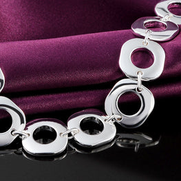 Hot 925 Sterling silver Bracelets classic fashion Square chain for woman Wedding party Christmas Gift high quality Jewelry