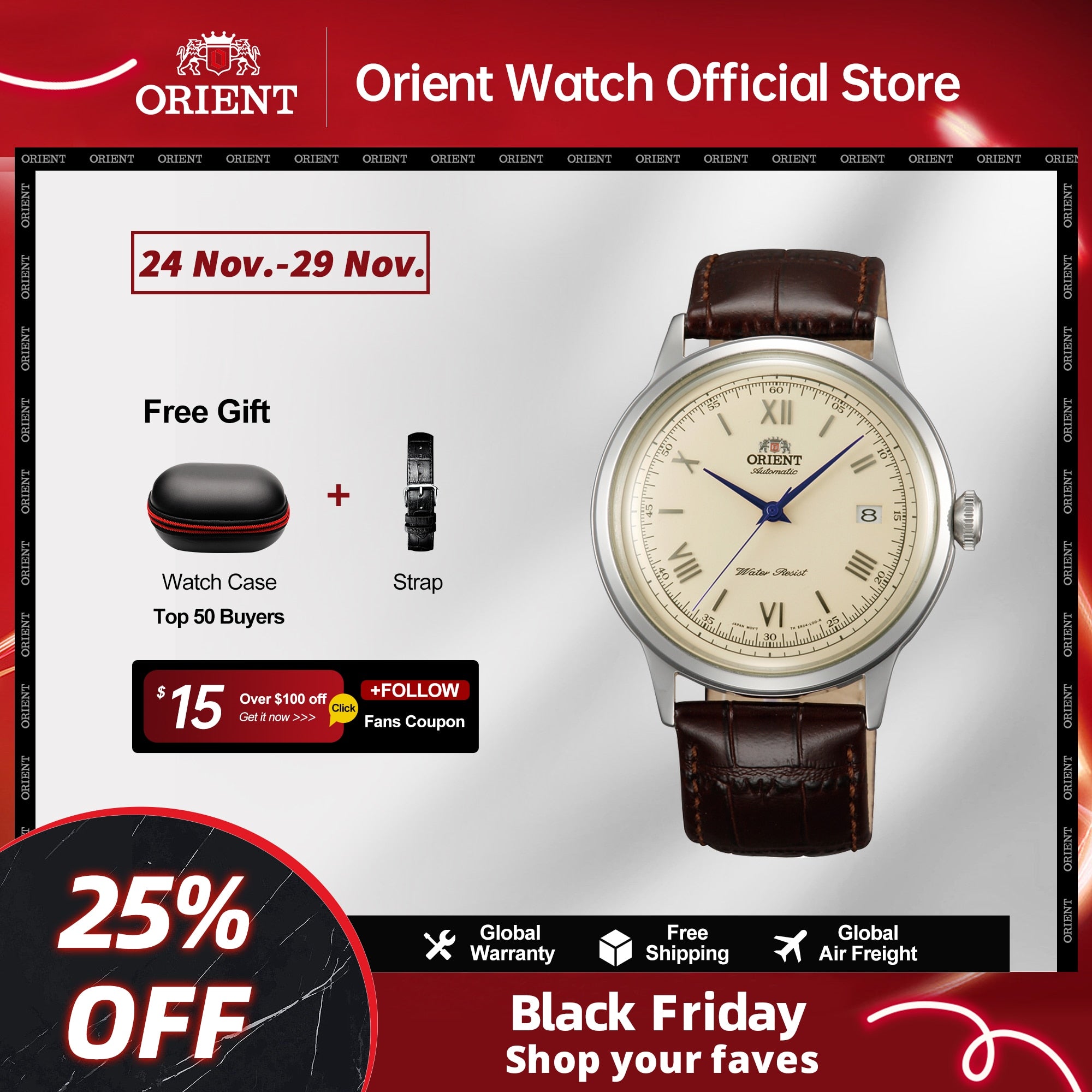 Original Orient MAN MECHAN WATCH, Automatic Man Watches Japanese Vintage WristWatch Gen.2 Bambino Domed Dial,His Hers Watch Sets
