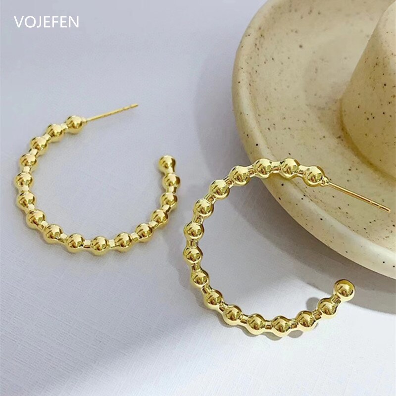 18k Gold Hoops Earrings for Female Fashion Original AU750 Thick Luxury Jewelry Minimalist Kids New In Earring Piercing