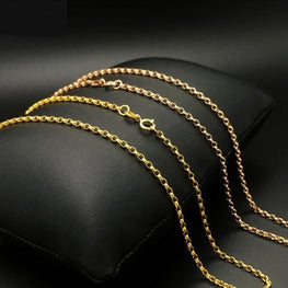 Genuine Solid 18k Gold Choker Necklace O Chain Link Fine Jewelry Elegant Womens Neck Female Luxury Golden AU750 Original