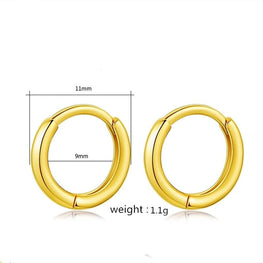 18k Gold  Small Hoop Earrings Charms Hypoallergenic Cartilage Earing Round for Women.