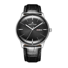 Reef Tiger/RT Classic Casual Watches Convex Lens Genuine Leather Strap Steel Automatic Watches with Date Day RGA8238 - jewelrycafee