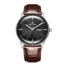 Reef Tiger/RT Classic Casual Watches Convex Lens Genuine Leather Strap Steel Automatic Watches with Date Day RGA8238 - jewelrycafee