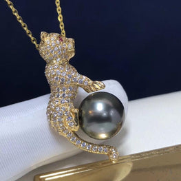 Pearl Pendant 1030 Fine Jewelry 18K Gold Natural Tahiti Black Pearl 12-11mm Pendant Necklaces for Women FIne Pearls Pendants - jewelrycafee