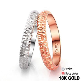 18k Pure Gold Ring Rose White Unisex Men Women Lover Wedding Engagement Fine Jewelry Girl Miss Gift 2020  Hot Sale drop shipping