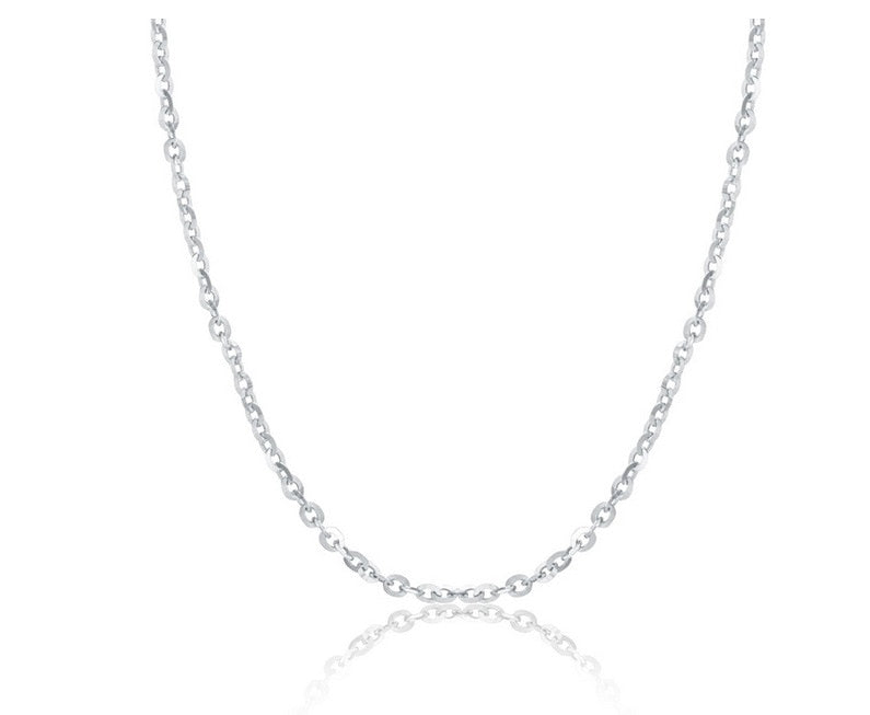 Pure 18k Gold White Gold Chain Necklace Simple O Crossing Necklace
