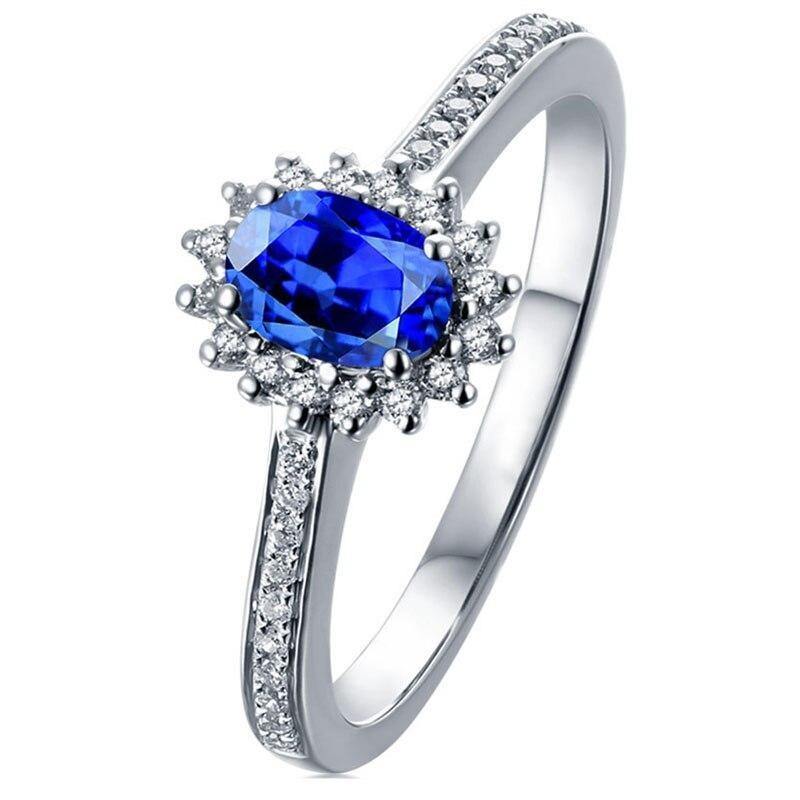 MAQ Natural sapphire 18K Pure Gold 2020 New Hot Selling Top Ring Women Heart Shape Ring  For Ladies  Woman Genuine Jewelry - jewelrycafee