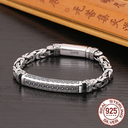 Peace pattern Bracelet Bangle Pure 100% 925 Sterling Silver Vintage Men Bracelet pulseras mujer fine Jewelry 2020 New Arrival