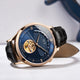 Luxury Blue Tourbillon Mechanical Watch Men I&W MIYOTA Automatic Watch Sapphire Glass Waterproof Italy Leather Band.