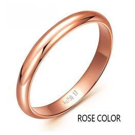 18K gold rose white party jewelry lovers couple rings female male Smooth ring Tail ring  Lettering free Supportdrop shipping - jewelrycafee