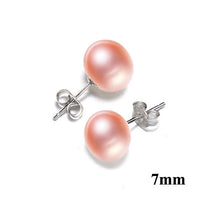 Natural Freshwater Pearl Stud Earrings For Women Real 925 Sterling Silver Jewelry Gift - jewelrycafee