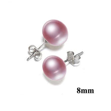 Natural Freshwater Pearl Stud Earrings For Women Real 925 Sterling Silver Jewelry Gift - jewelrycafee